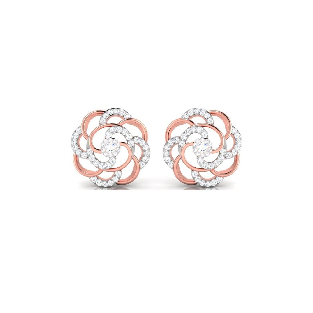 Rose Bloom Swirl Sterling Silver Earrings for Women