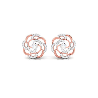 Rose Bloom Swirl Sterling Silver Earrings for Women