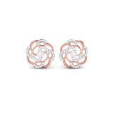 Rose Bloom Swirl Sterling Silver Earrings for Women