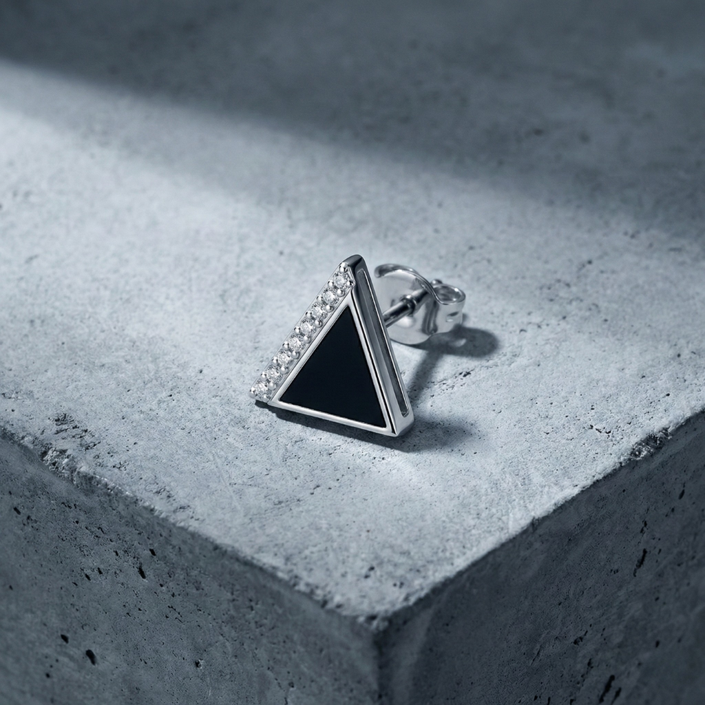 Atlas Ear Silver Stud For Men (1 PC ONLY)