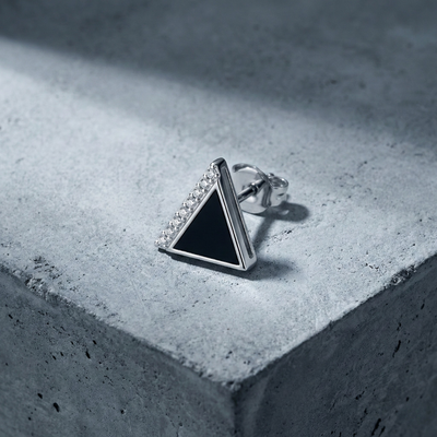 Atlas Ear Silver Stud For Men (1 PC ONLY)