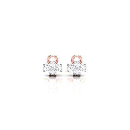 Dainty Floral Sterling Silver Earrings for Women