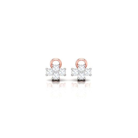 Dainty Floral Sterling Silver Earrings for Women