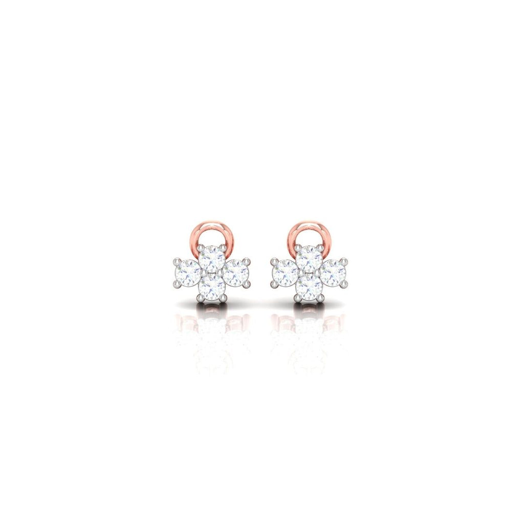 Dainty Floral Sterling Silver Earrings for Women