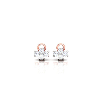 Dainty Floral Sterling Silver Earrings for Women