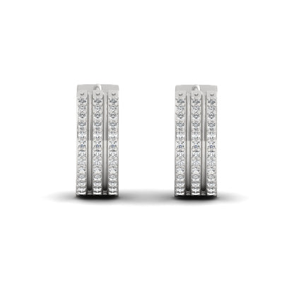 Trinity Diamond sparkle hoop bali earrings for her