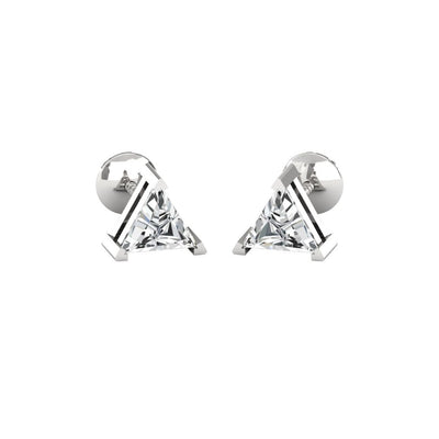Trillion Cut Diamond Stud Earrings for her