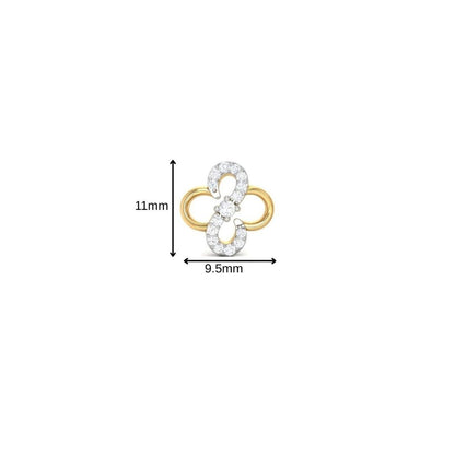 Infinity Floral Rose Gold Sterling Silver Earrings for Women