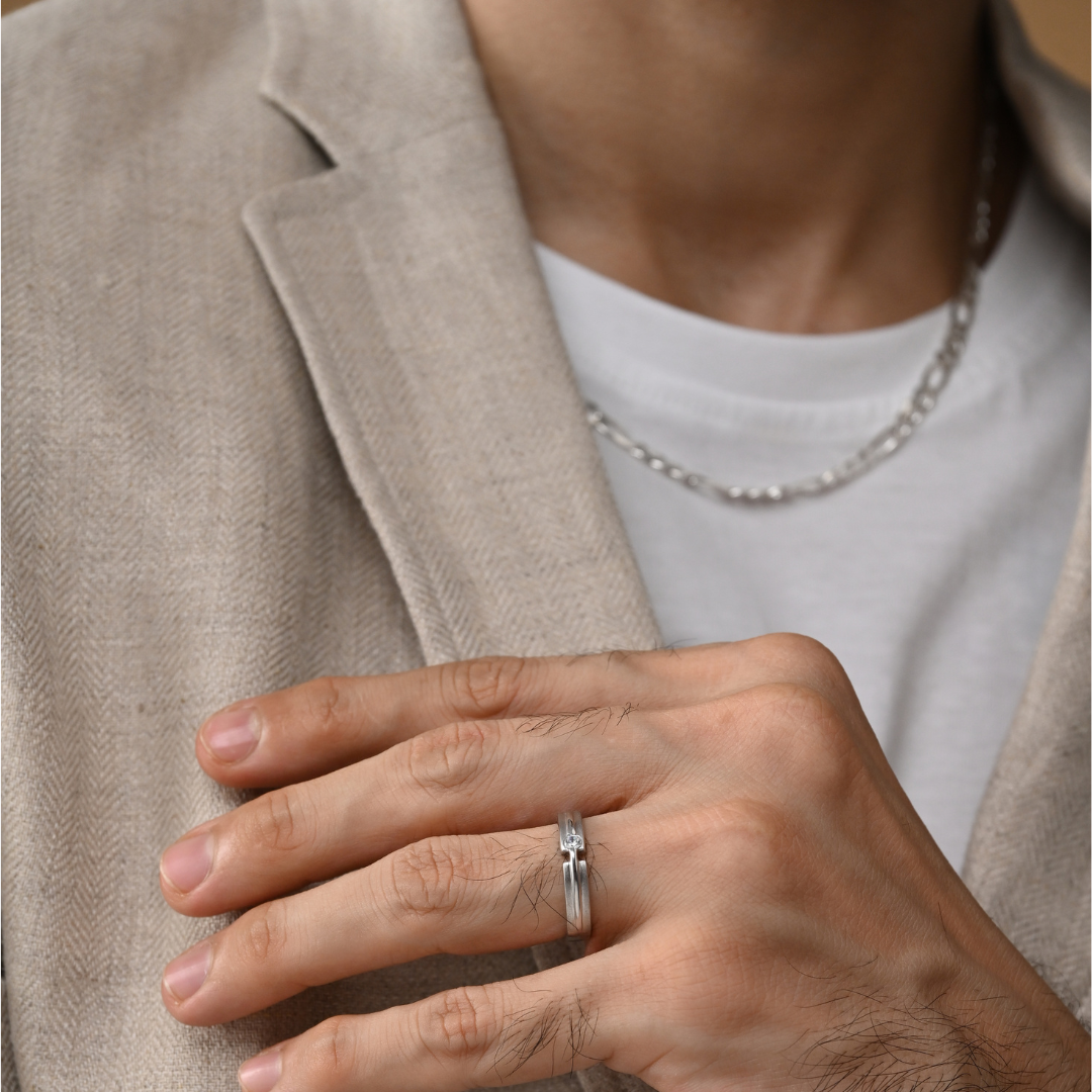 Men Silver Ring - Zevar Amaze