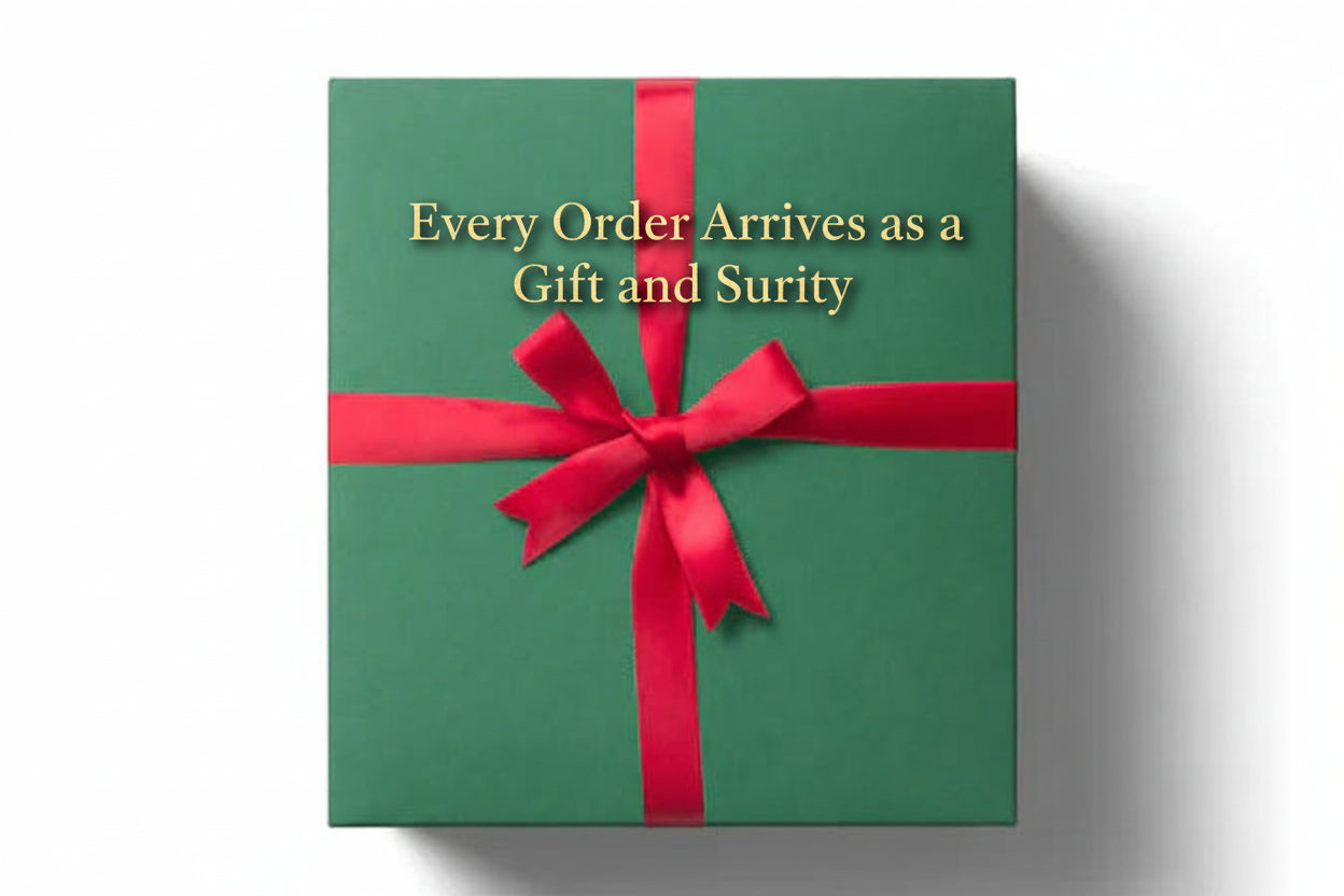A green gift box with a red ribbon bow on top.