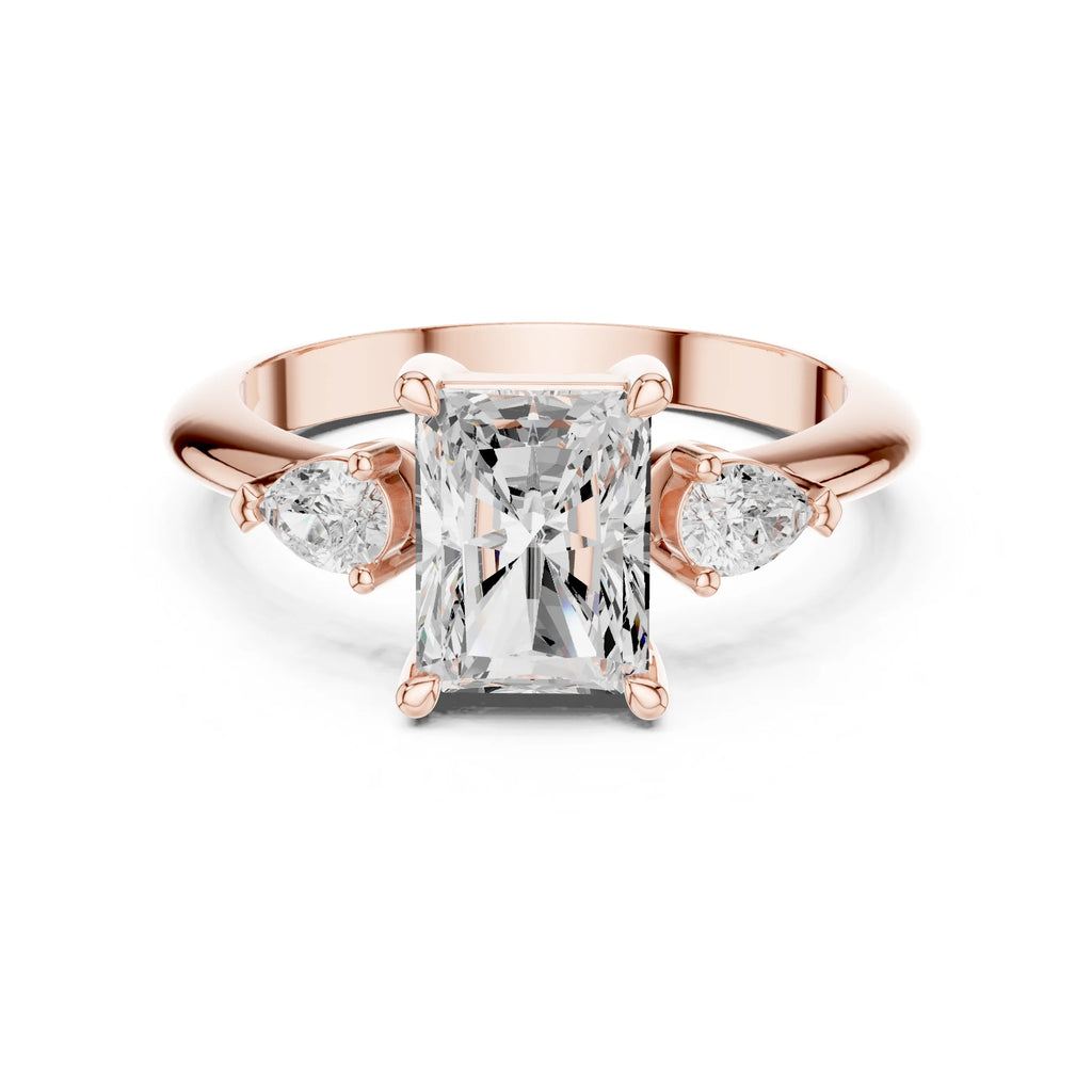 Shanaya 3ct Radiant Moissanite Solitaire Diamond Ring for her