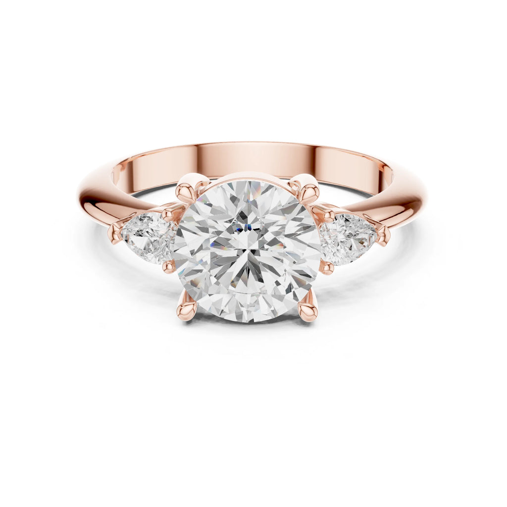 Trina 3ct Round Moissanite Solitaire Diamond Ring for her