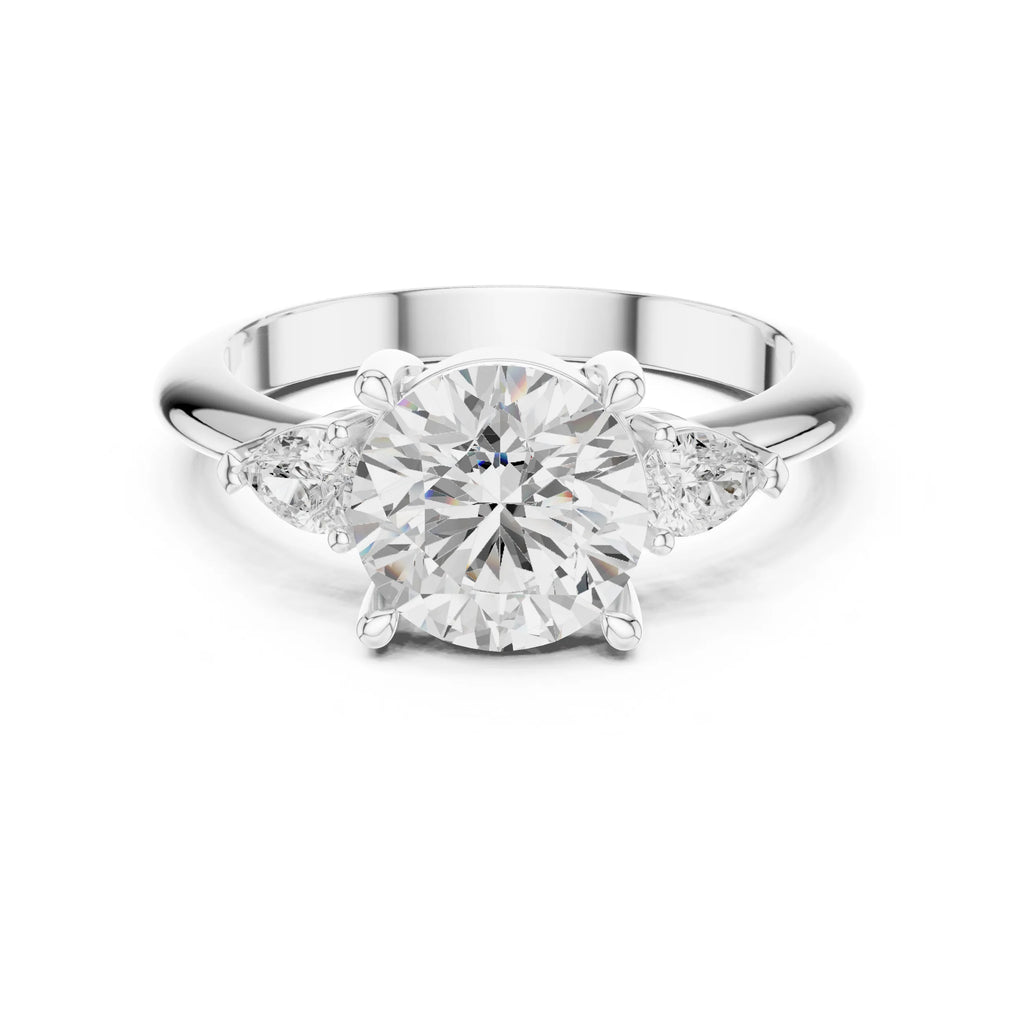 Trina 3ct Round Moissanite Solitaire Diamond Ring for her