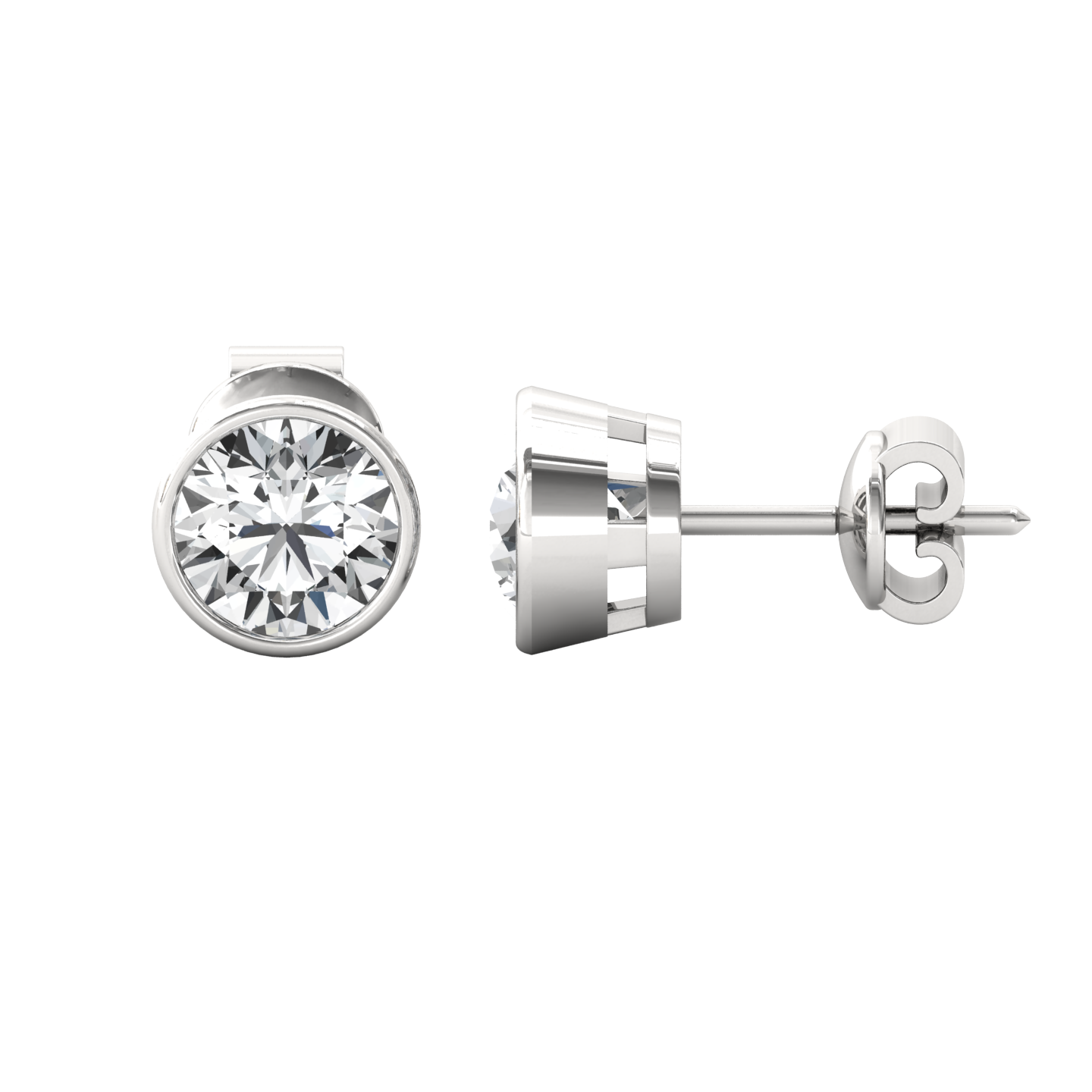 Infinity Glow 1ct Besel Stud earrings for her