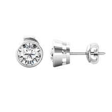 Load image into Gallery viewer, Infinity Glow 1ct Besel Stud earrings for her