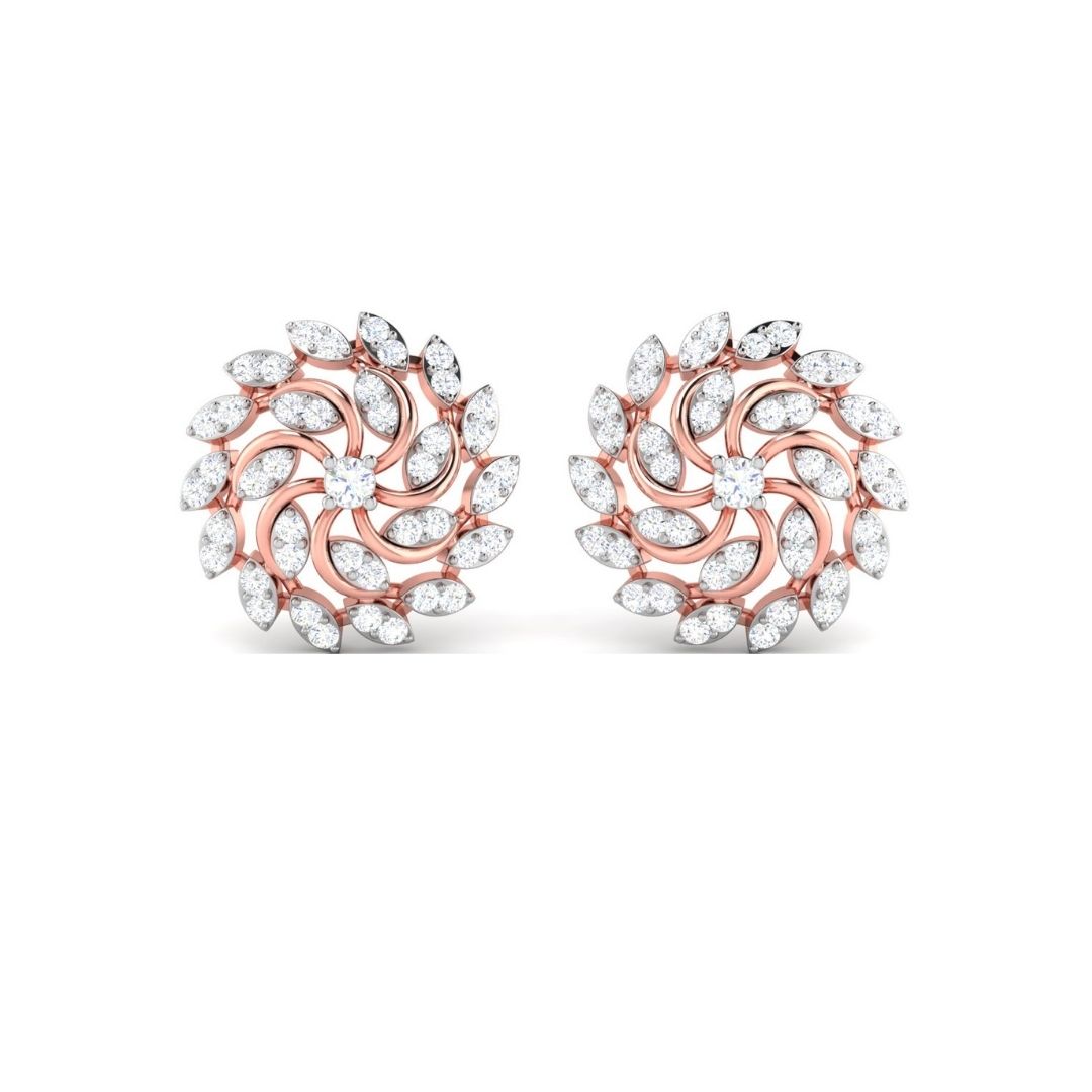 Radiant Petal Swirl Sterling Silver Earrings for Women