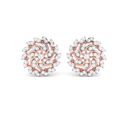 Radiant Petal Swirl Sterling Silver Earrings for Women