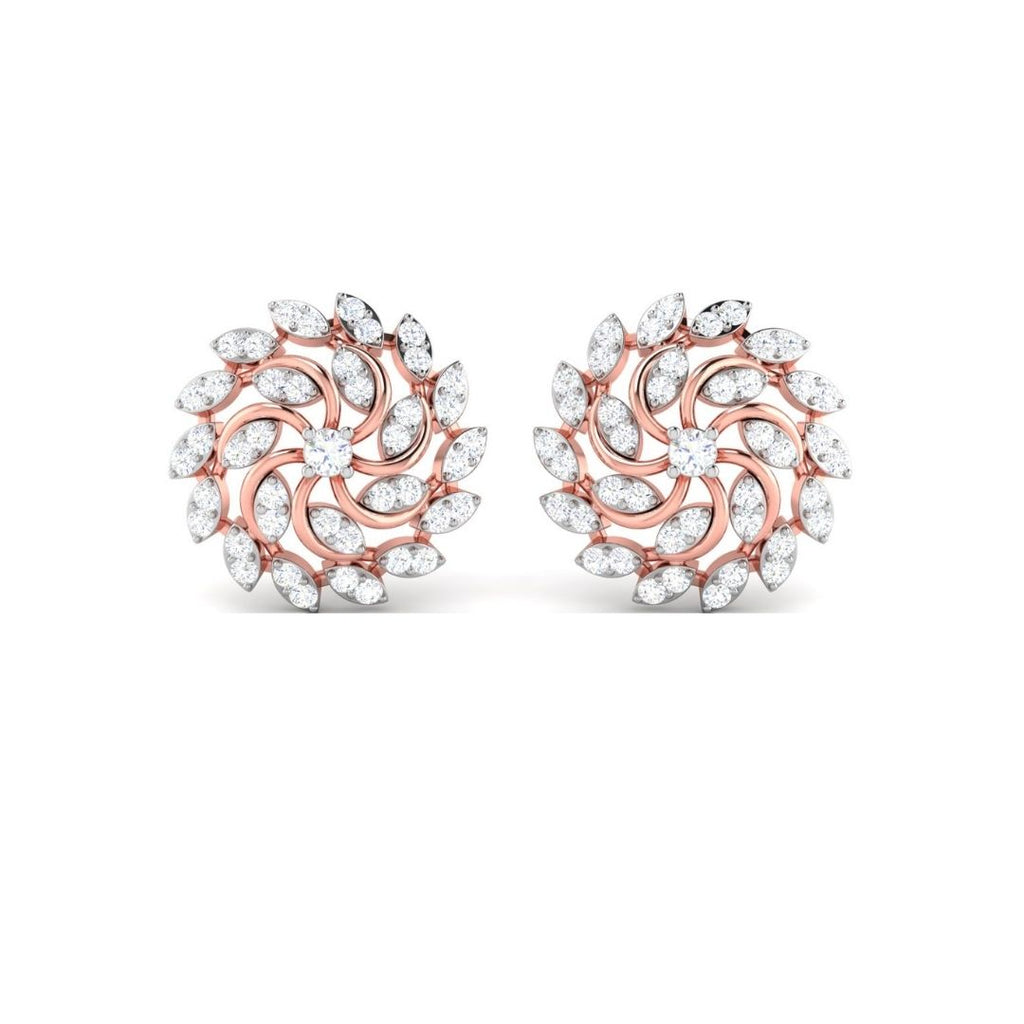 Radiant Petal Swirl Sterling Silver Earrings for Women