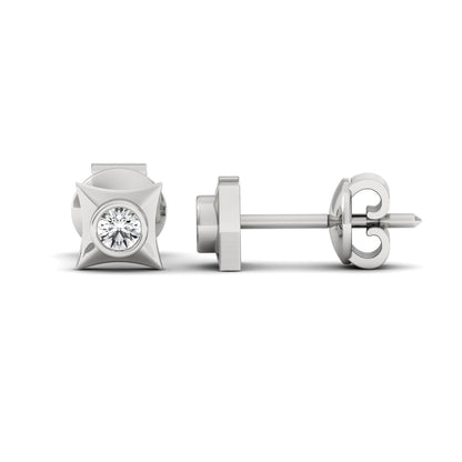 Minos Ear Silver Stud For Men-front & side