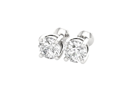 Round 1ct Solitaire Studs for her
