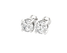 Load image into Gallery viewer, Round 1ct Solitaire Studs for her