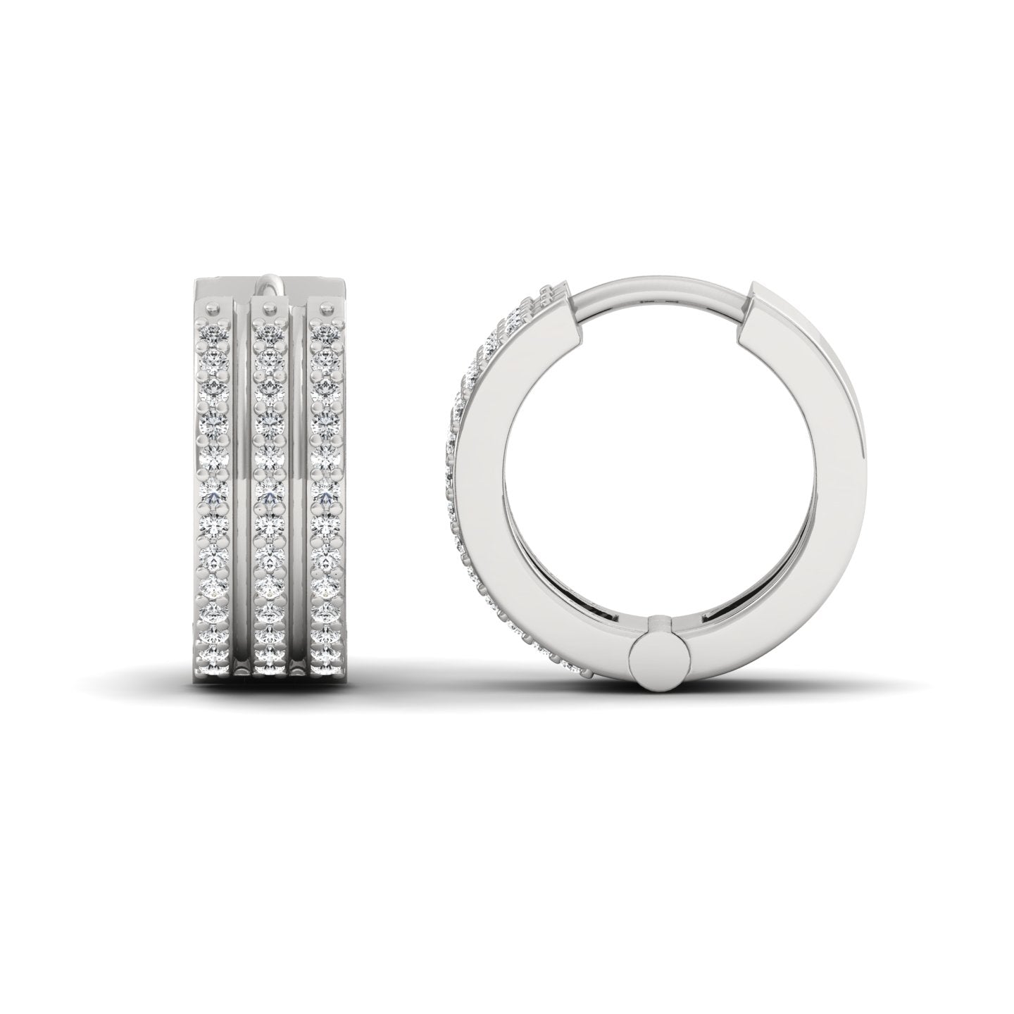 Trinity Diamond sparkle hoop bali earrings for her