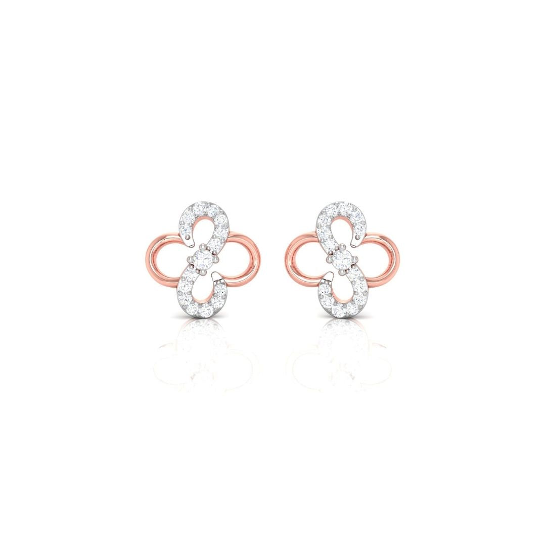 Infinity Floral Rose Gold Sterling Silver Earrings for Women