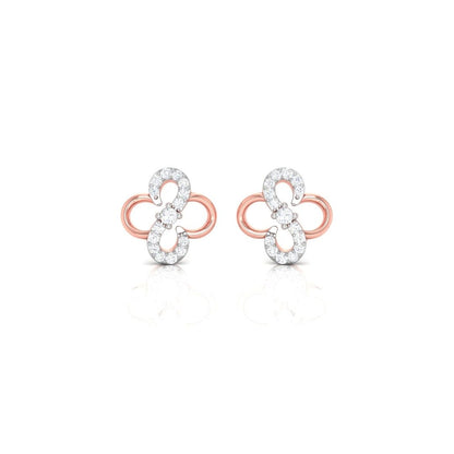 Infinity Floral Rose Gold Sterling Silver Earrings for Women