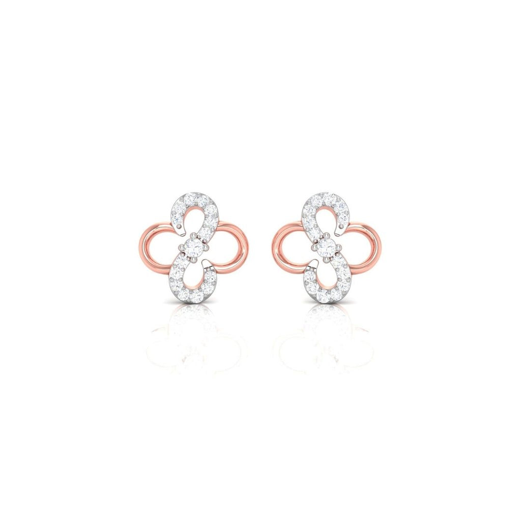 Infinity Floral Rose Gold Sterling Silver Earrings for Women