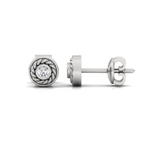 Load image into Gallery viewer, Front &amp; side profile for Luke Ear Silver Stud for men