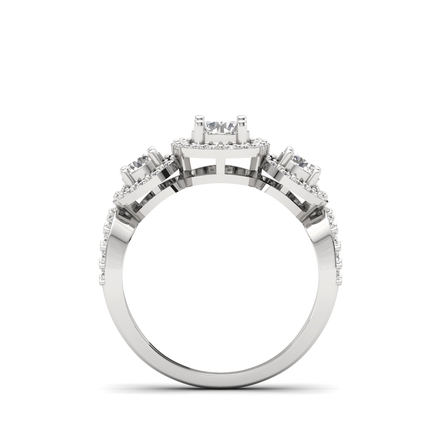 Yulia Diamond Silver Ring for Her