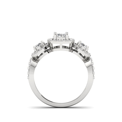 Yulia Diamond Silver Ring for Her