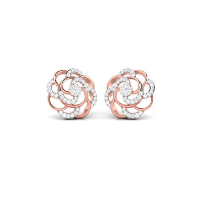 Rose Bloom Swirl Sterling Silver Earrings for Women