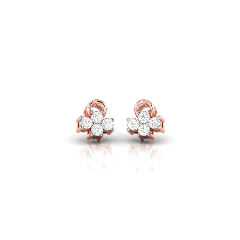 Dainty Floral Sterling Silver Earrings for Women