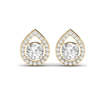 Teardrop Halo Sterling Silver Earrings for Her
