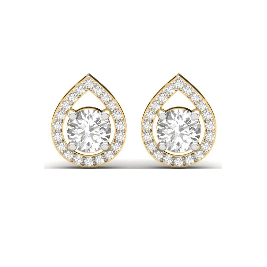 Teardrop Halo Sterling Silver Earrings for Her