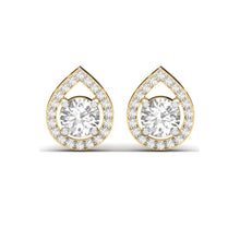 Load image into Gallery viewer, Teardrop Halo Sterling Silver Earrings for Her