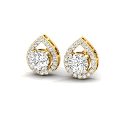 Teardrop Halo Sterling Silver Earrings for Her