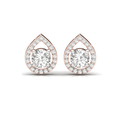 Teardrop Halo Sterling Silver Earrings for Her