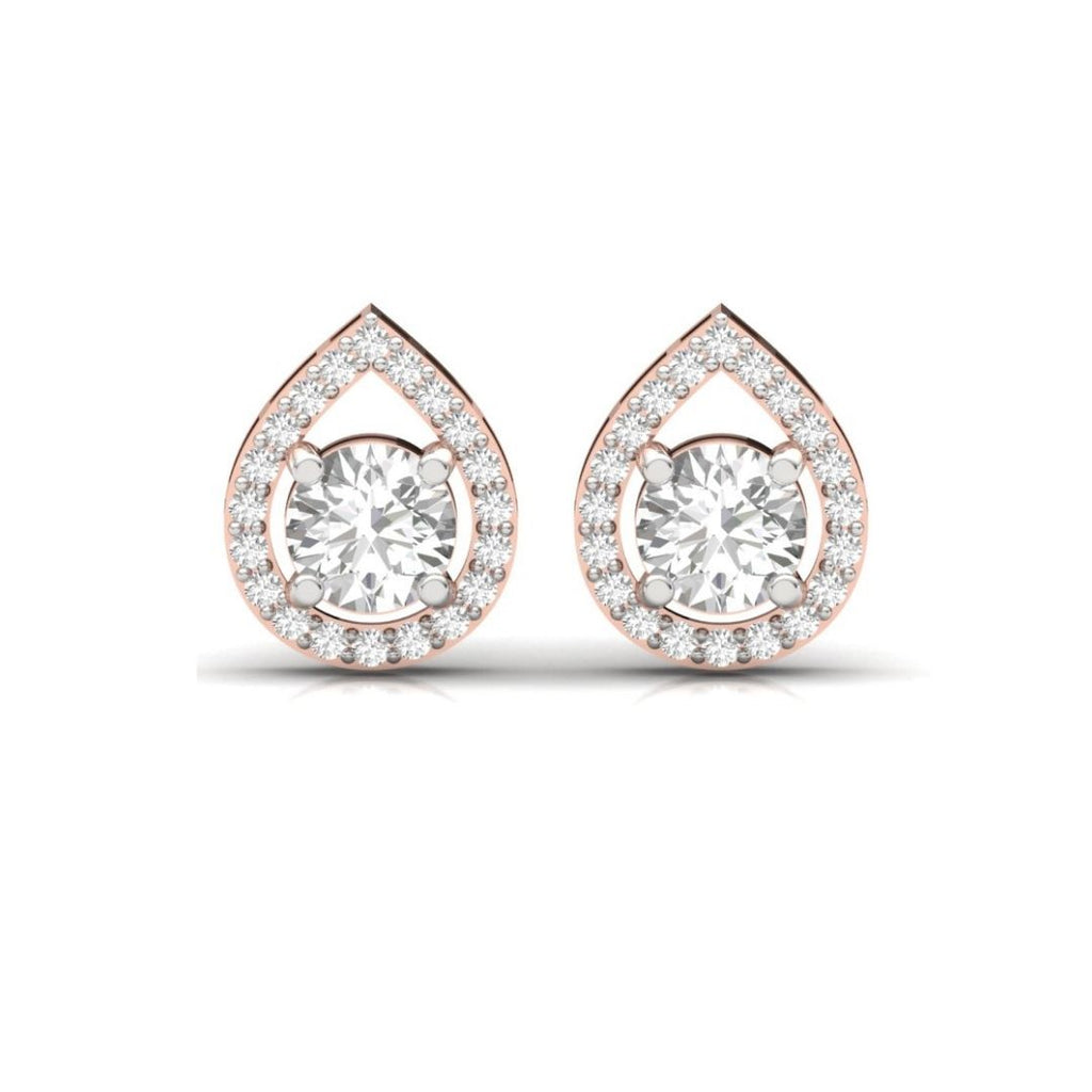 Teardrop Halo Sterling Silver Earrings for Her