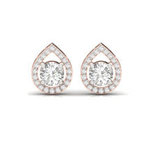 Load image into Gallery viewer, Teardrop Halo Sterling Silver Earrings for Her