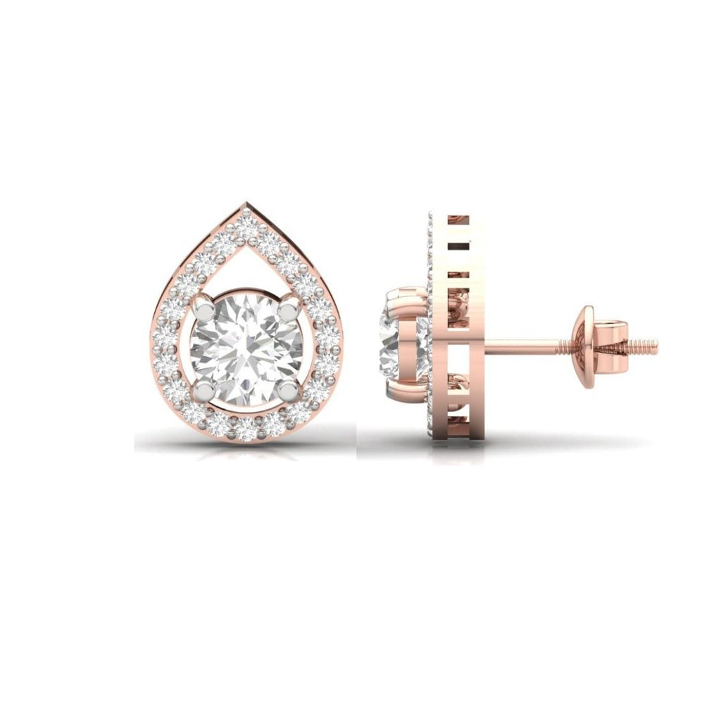 Teardrop Halo Sterling Silver Earrings for Her
