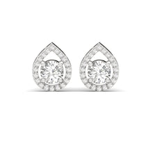 Load image into Gallery viewer, Teardrop Halo Sterling Silver Earrings for Her