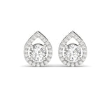 Teardrop Halo Sterling Silver Earrings for Her