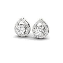 Load image into Gallery viewer, Teardrop Halo Sterling Silver Earrings for Her