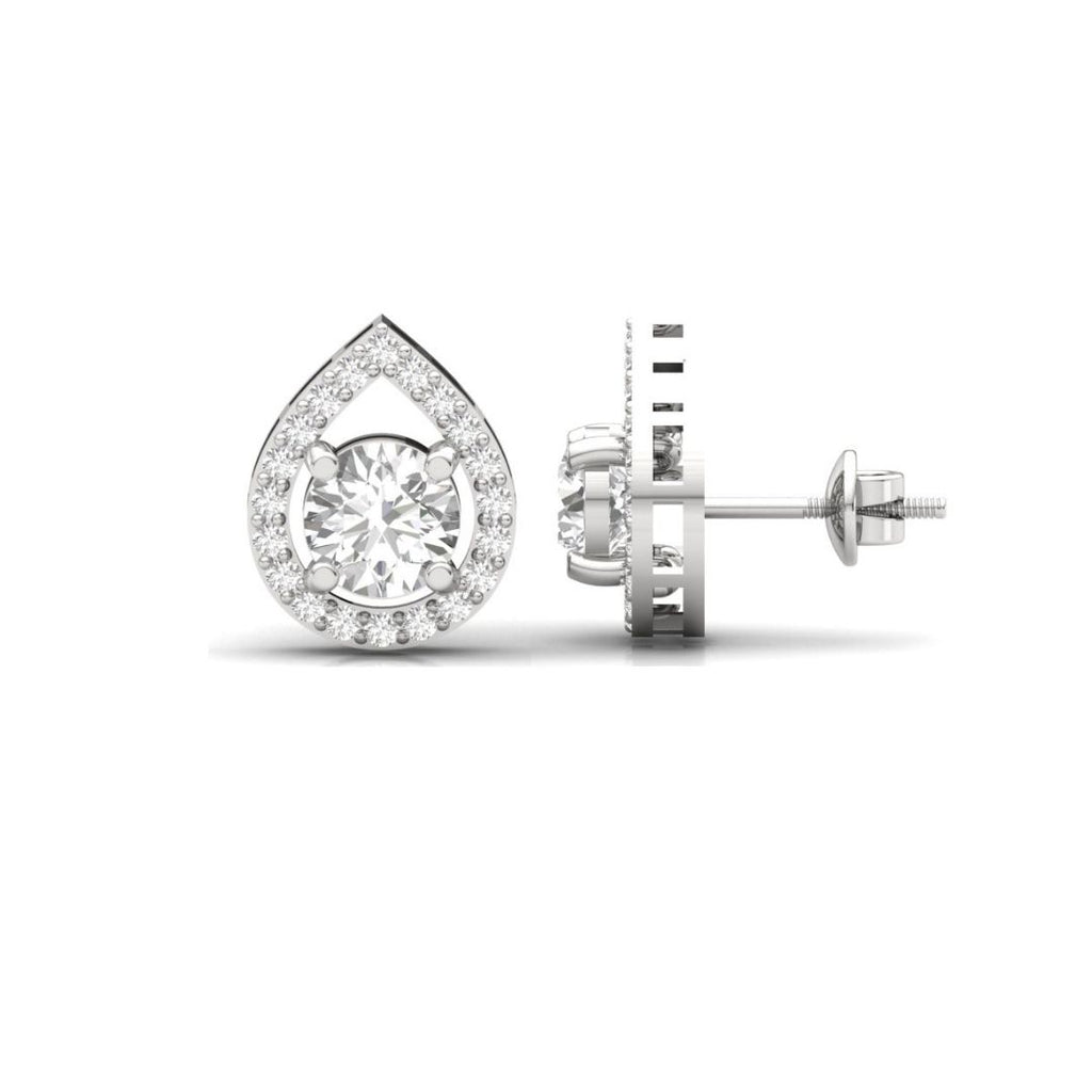 Teardrop Halo Sterling Silver Earrings for Her