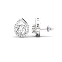 Load image into Gallery viewer, Teardrop Halo Sterling Silver Earrings for Her
