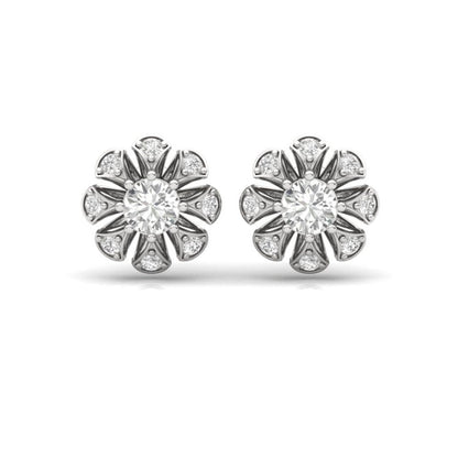 Floral Bloom Sterling Silver Earrings for Her