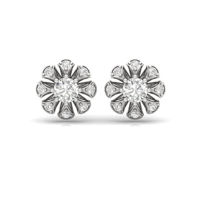 Floral Bloom Sterling Silver Earrings for Her
