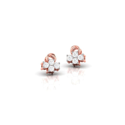 Dainty Floral Sterling Silver Earrings for Women